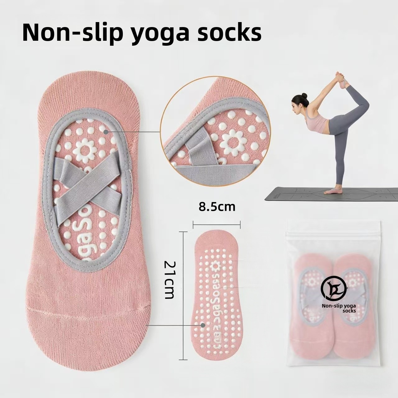 Pilates Yoga Ballet - Calcetines de Yoga para Mujer, Antideslizantes