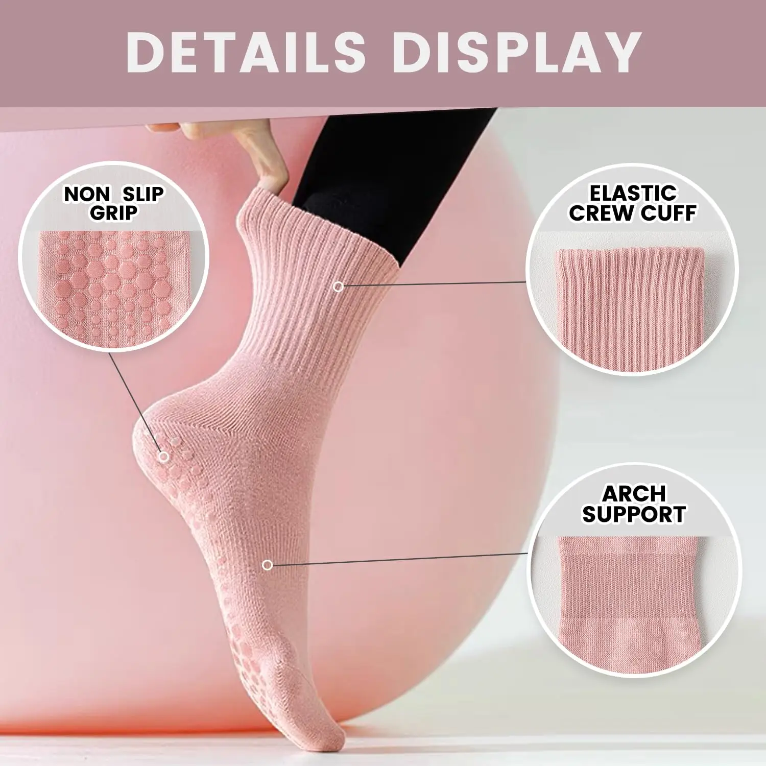 4 pares de calcetines de yoga  - Pilates Yoga Ballet reseña y precio