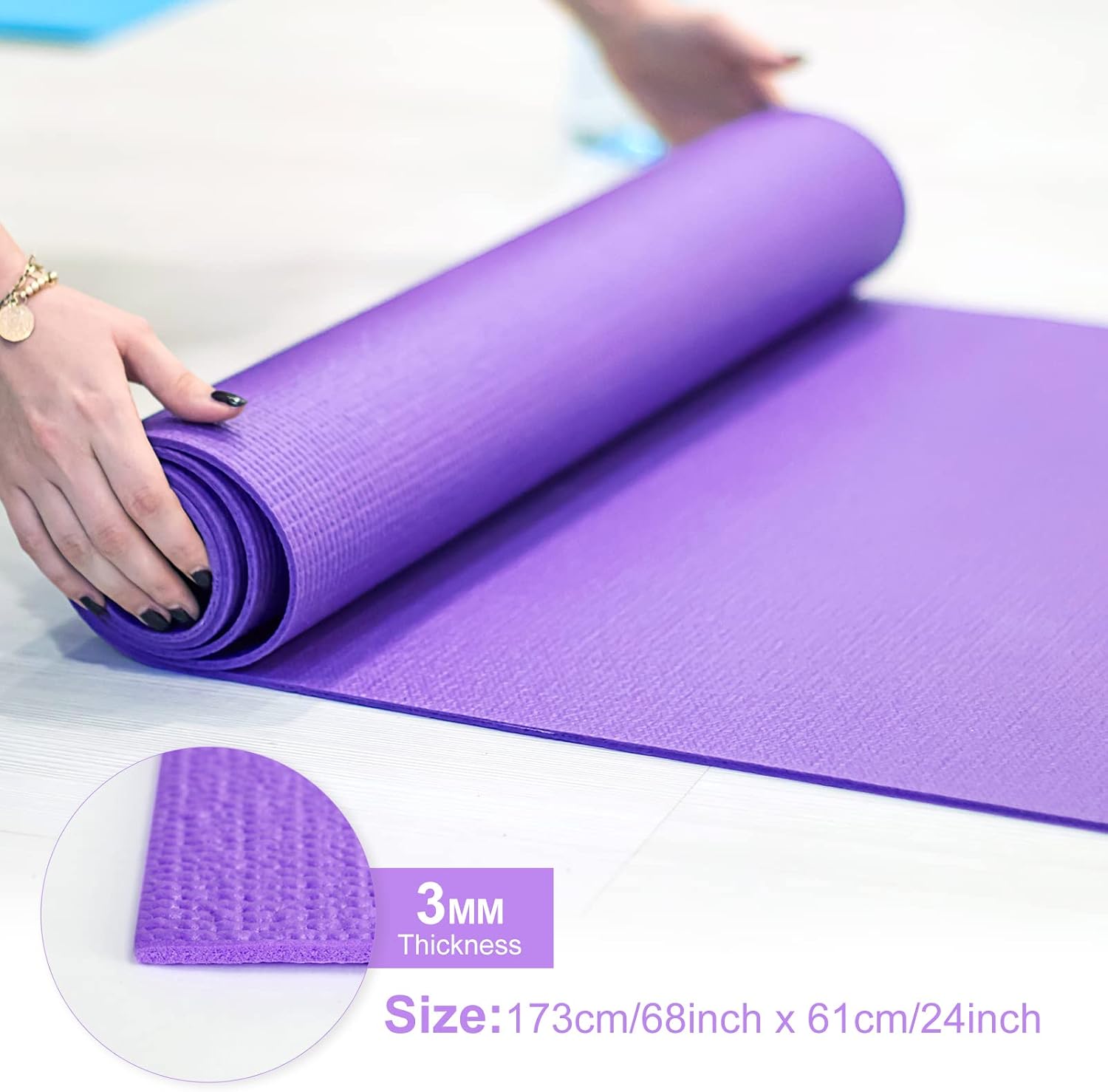 Tapetes de Yoga Delgados de 3  - Pilates Yoga Classes reseña y precio